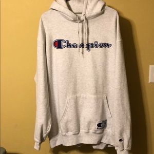 Grey Champion Hoodie Sweatshirt 2XL